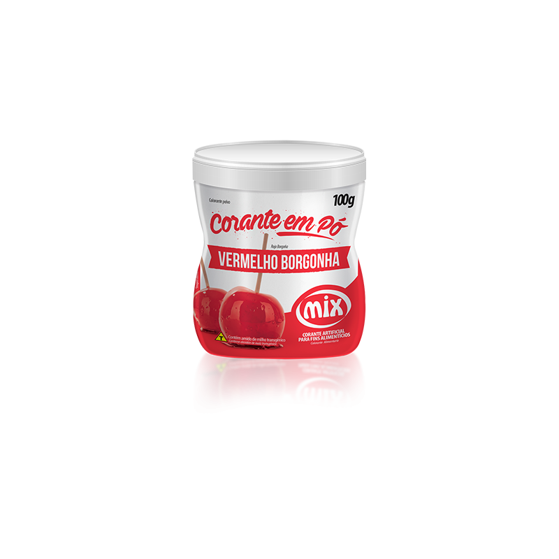 Mix - Corante Pó 100 Grs  Vermelho Borgonha