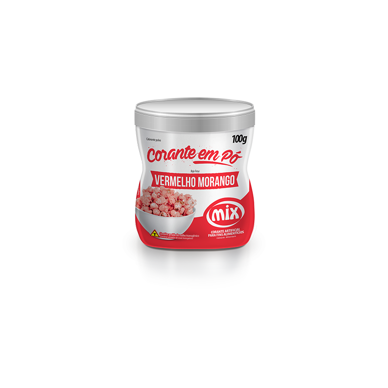 Mix - Corante Pó 100 Grs Vermelho Morango