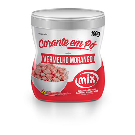 Mix - Corante Pó 100 Grs Vermelho Morango