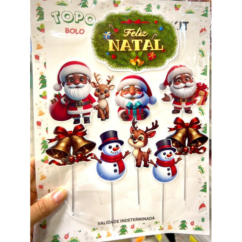 Kit Topo de Bolo Natal  Papel Fotográfico - (Opção 6)