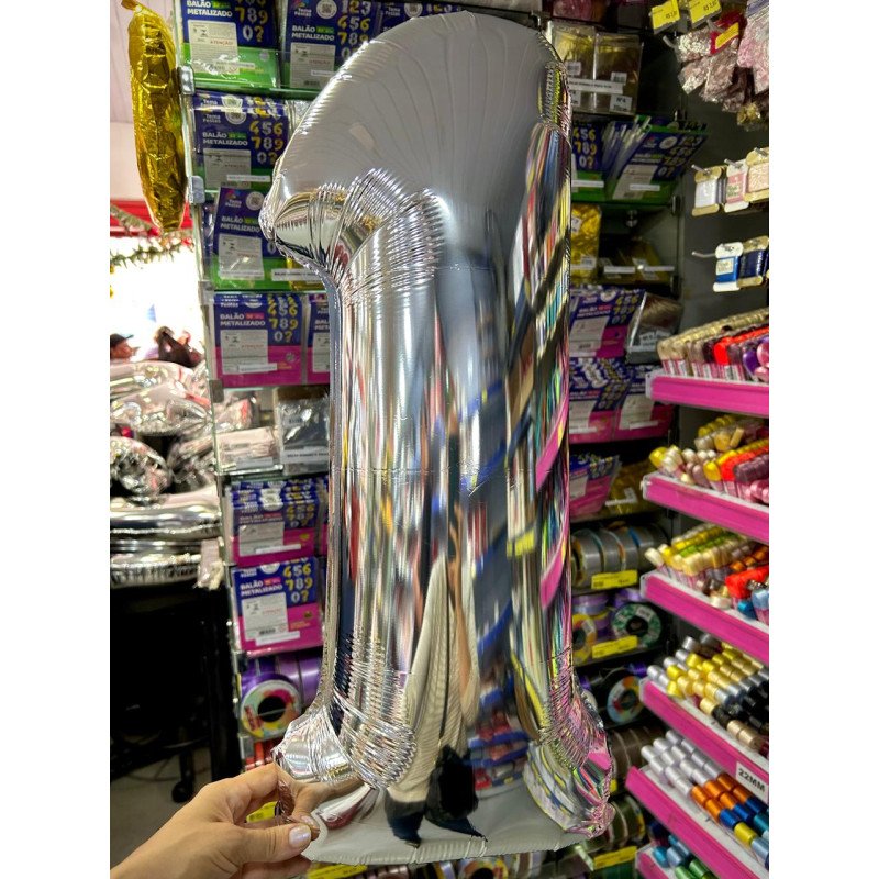 Balão Prata - Número 1