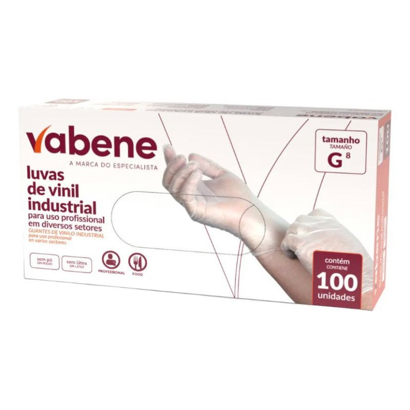 Vabene - Luva Vinil Sem Pó Descartável Tamanho G