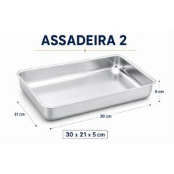 R&S - Assadeira Retangular Alumínio Nº 2