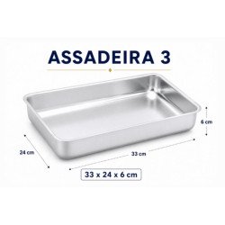 R&S - Assadeira Retangular Alumínio Nº 3