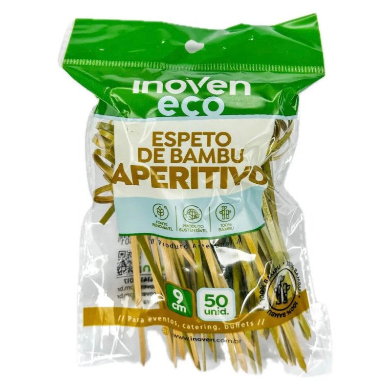 Inovem - Espeto Aperitivo Bambu 9cm Nó
