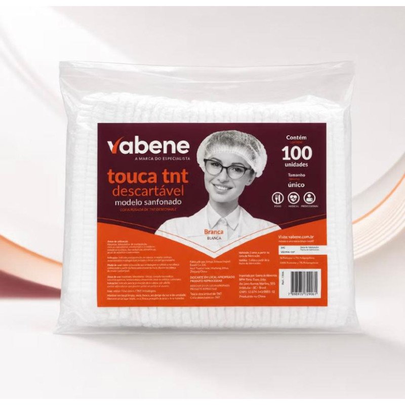Vabene - Touca TNT Sanfonada Branca