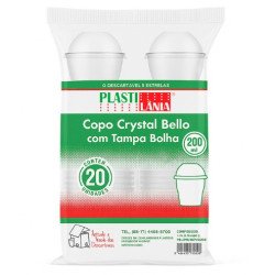 Plastilânia - Copo Bello 200 ml C/ Tampa Bolha