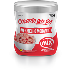 Mix - Corante Pó 100 Grs Vermelho Morango