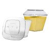 Strawplast - Kit Pote e Tampa Quadrado 180ml Cristal