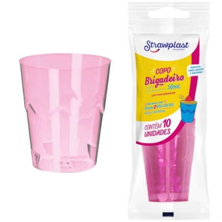 Strawplast - Copo Brigadeiro Rosa 50ml