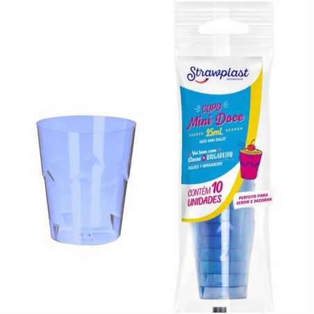 Strawplast - Copo Mini Doce Azul 25ml