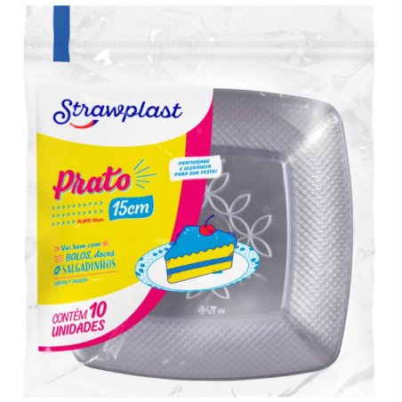 Strawplast - Prato Cristal Quadrado 15cm
