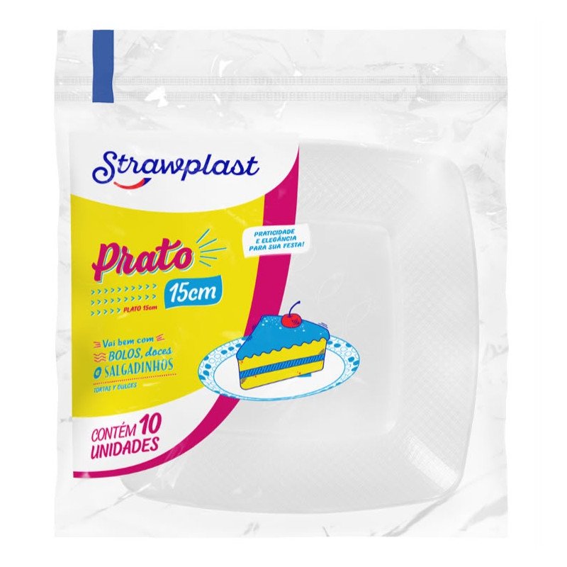 Strawplast - Prato Branco Quadrado 15cm