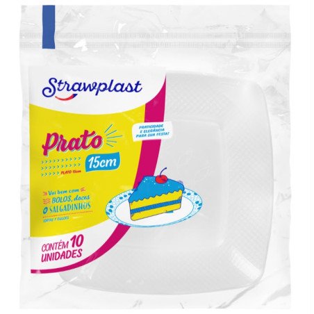 Strawplast - Prato Branco Quadrado 15cm