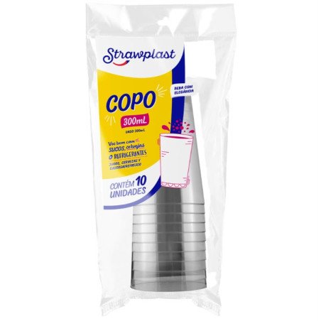 Strawplast - Copo Cristal 300 ml