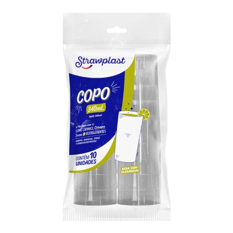 Strawplast - Copo Cristal 340 ml