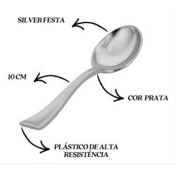 Silver Plastic - Mini Colher Prata