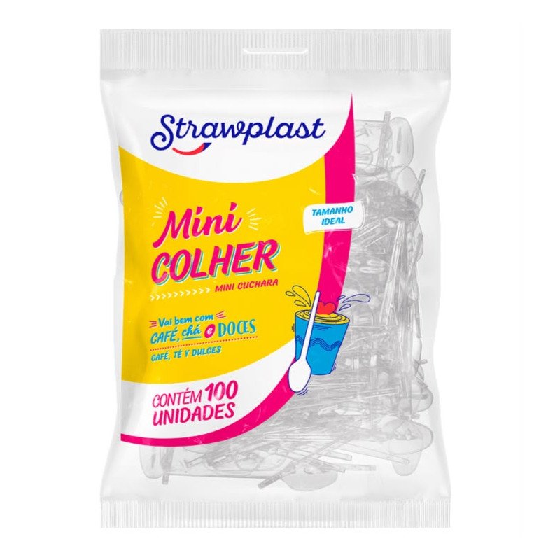 Strawplast - Mini Colher Cristal Café/Chá/Doce